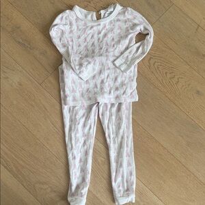 Lila and Hayes Children's White & Pink Bunny Print Pajama Set